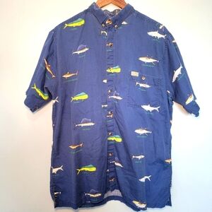 G.P.S. Global Tracking Fishing Shirt Button Down Short Short Sleeve Mens Size XL
